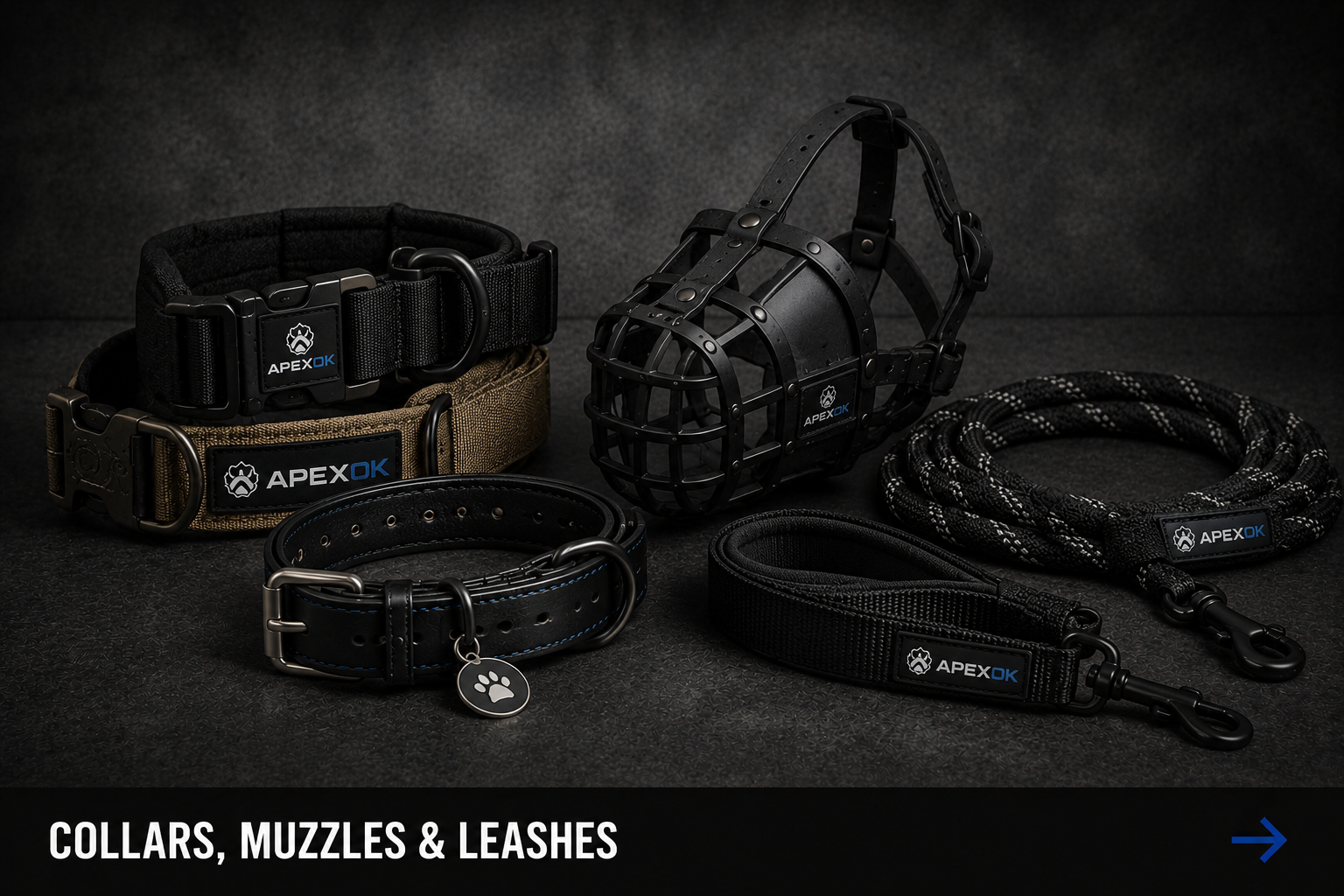 Collars, Muzzles & Leashes