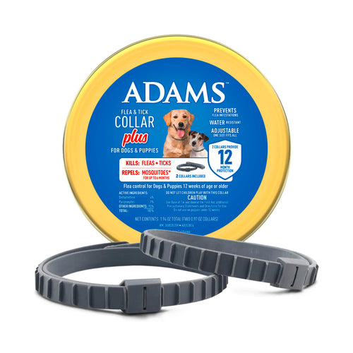 Adams Plus Flea & Tick Collar for Dogs & Puppies One Size Fits All 2-Count