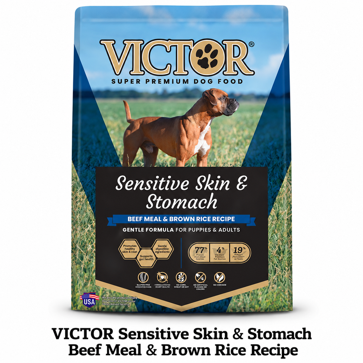 VICTOR Sensitive Skin & Stomach Beef Meal & Brown Rice 26/14 Dog Food- 30lbs