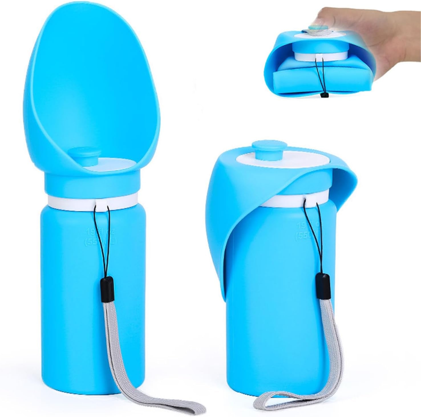 Portable Dog Water Bottle 550ML Collapsible Travel Bowl Leakproof