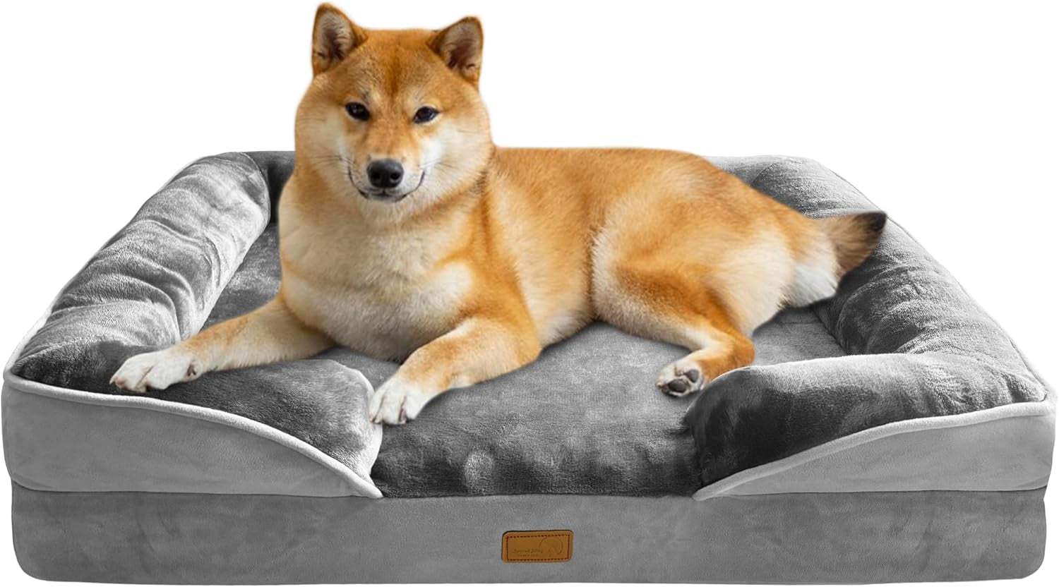 Orthopedic Dog Bed Sofa with Bolster Washable Cover Waterproof Liner