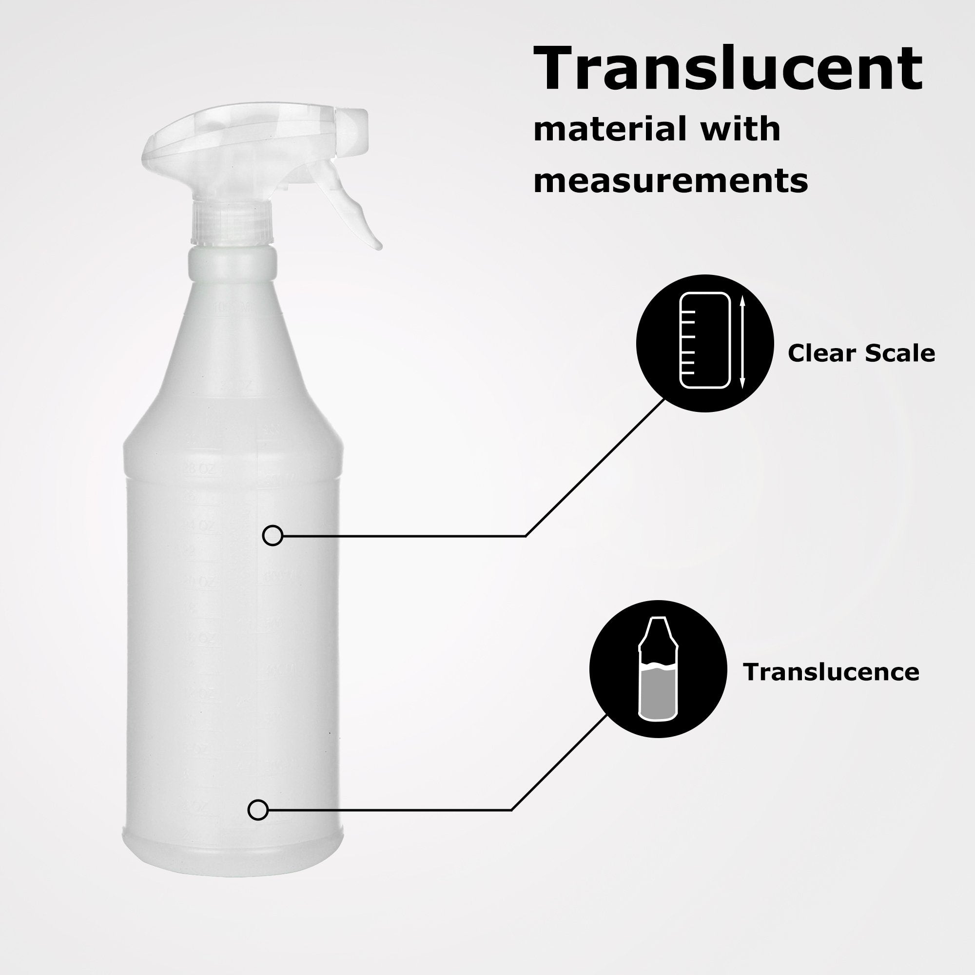 Empty Spray Bottle Medical Safety Systems HDPE 16 oz. 375-66131000