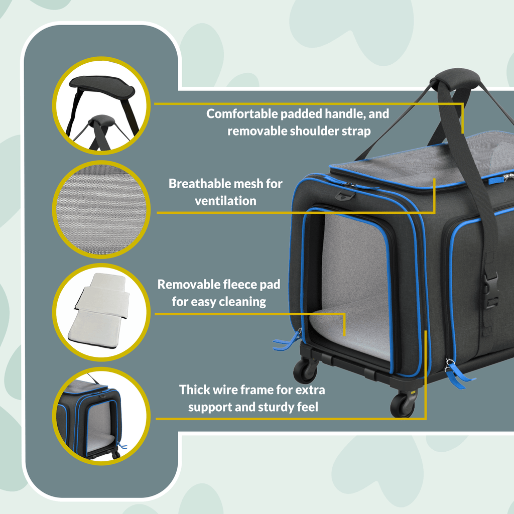 Rolling Rover Airline Compliant Expandable Wheeled Pet Carrier