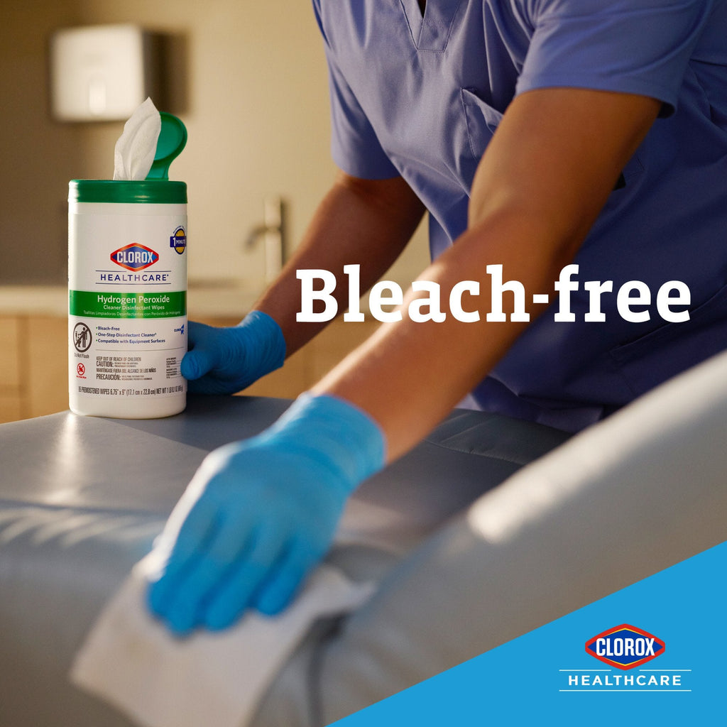 Clorox Healthcare® Hydrogen Peroxide Cleaner Disinfectant Wipes 6.75 x 5.75 Inch 30825
