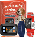 Wireless Pet Barrier Indoor Outdoor Dogs Cats Adjustable Range Waterproof