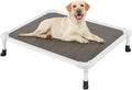 Veehoo Chew Proof Elevated Dog Bed - Cooling Raised Pet Cot - Silver Aluminum Frame and Durable Textilene Mesh Fabric, Unique Designed No-Slip Feet for Indoor or Outdoor Use, Brown, Medium, CWC2003