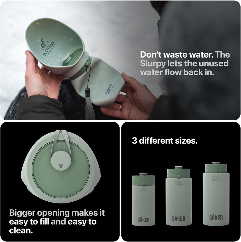 Portable Dog Water Bottle 750ML Collapsible Travel Bowl Leakproof