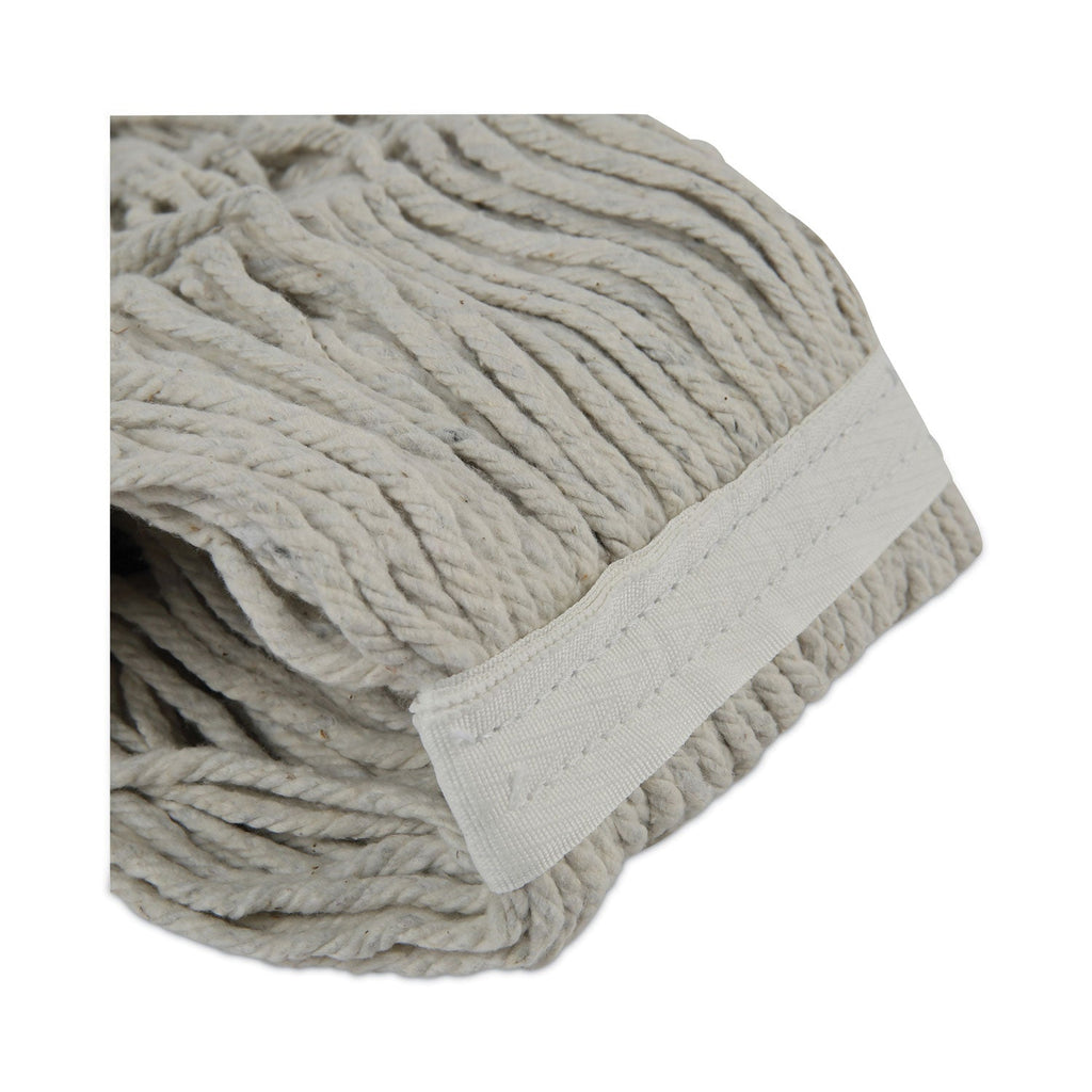 Boardwalk Banded Cotton Mop Head, #24, White, 12/Carton
