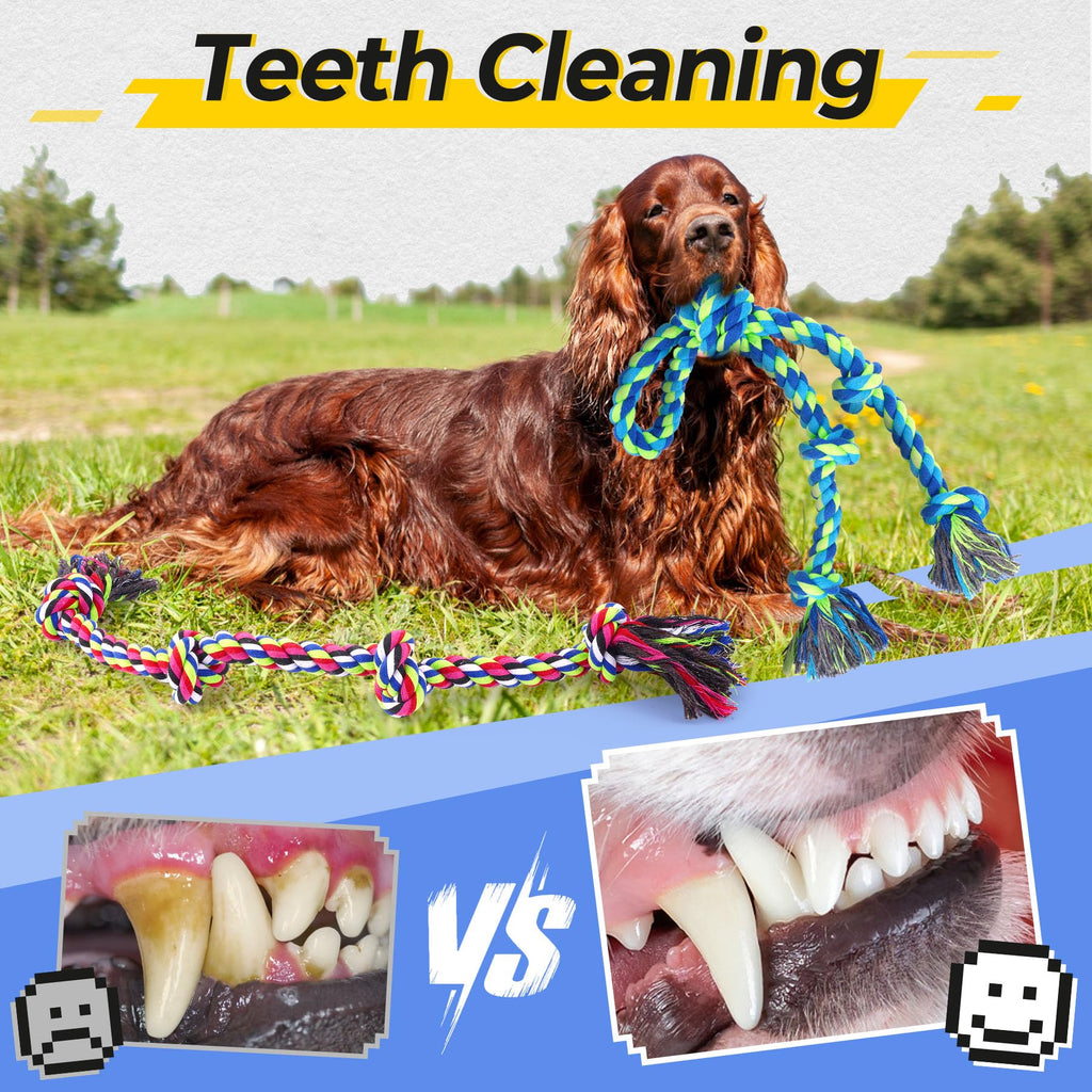 Tough Dog Rope Toys For Aggressive Chewers, Tough Tug Of War Dog Toys For Large, Medium & Small Dogs