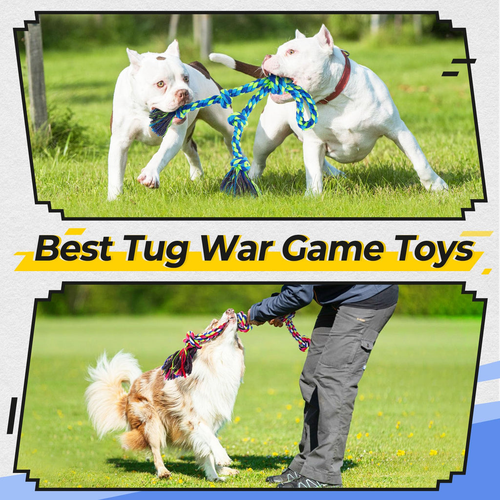 Tough Dog Rope Toys For Aggressive Chewers, Tough Tug Of War Dog Toys For Large, Medium & Small Dogs