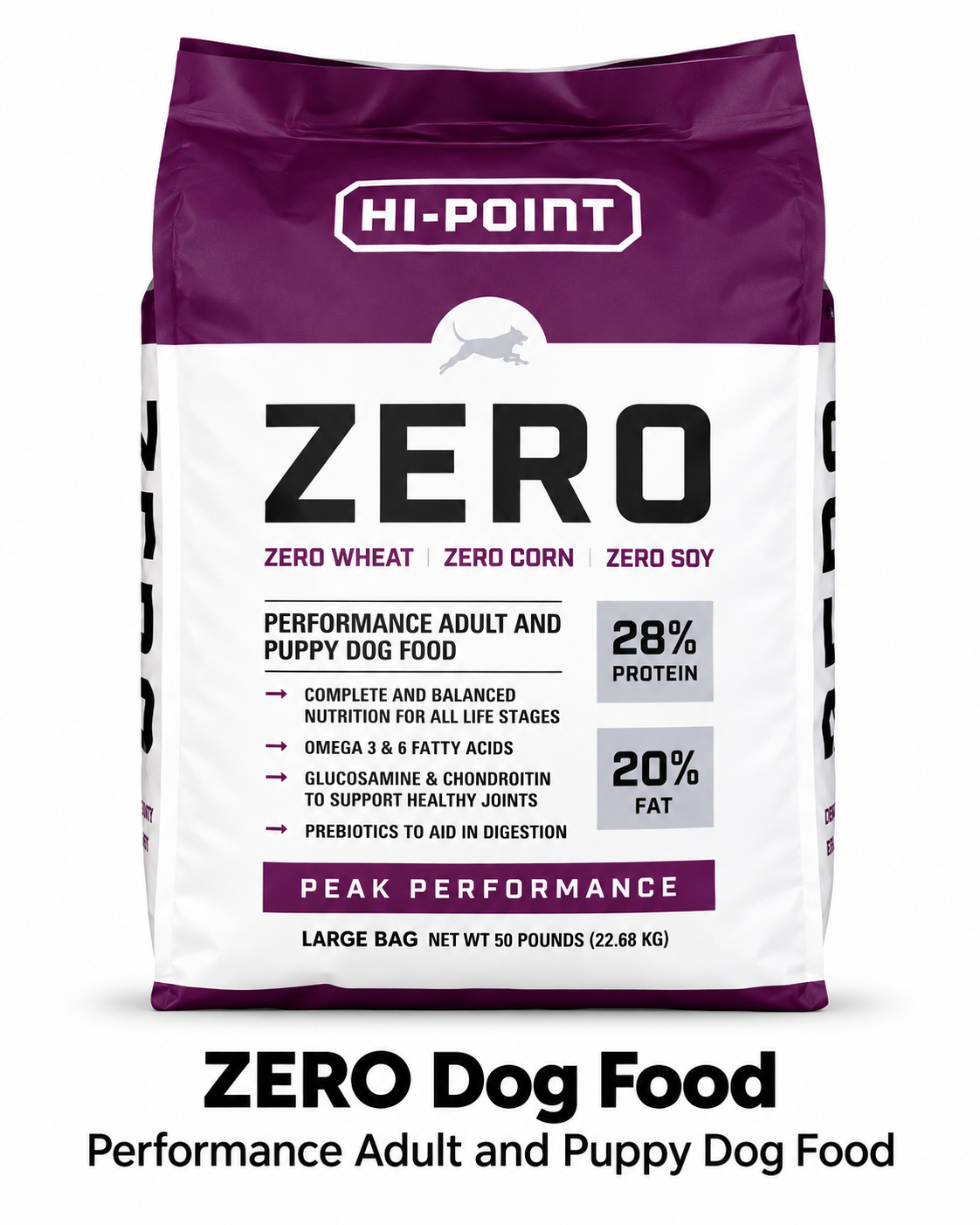 Hi-Point ZERO Performance 28/20 Dog Food- 50 lbs