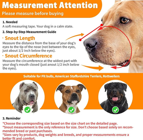 Adjustable Basket Dog Muzzle for Large & Medium Dogs, Lightweight & Breathable