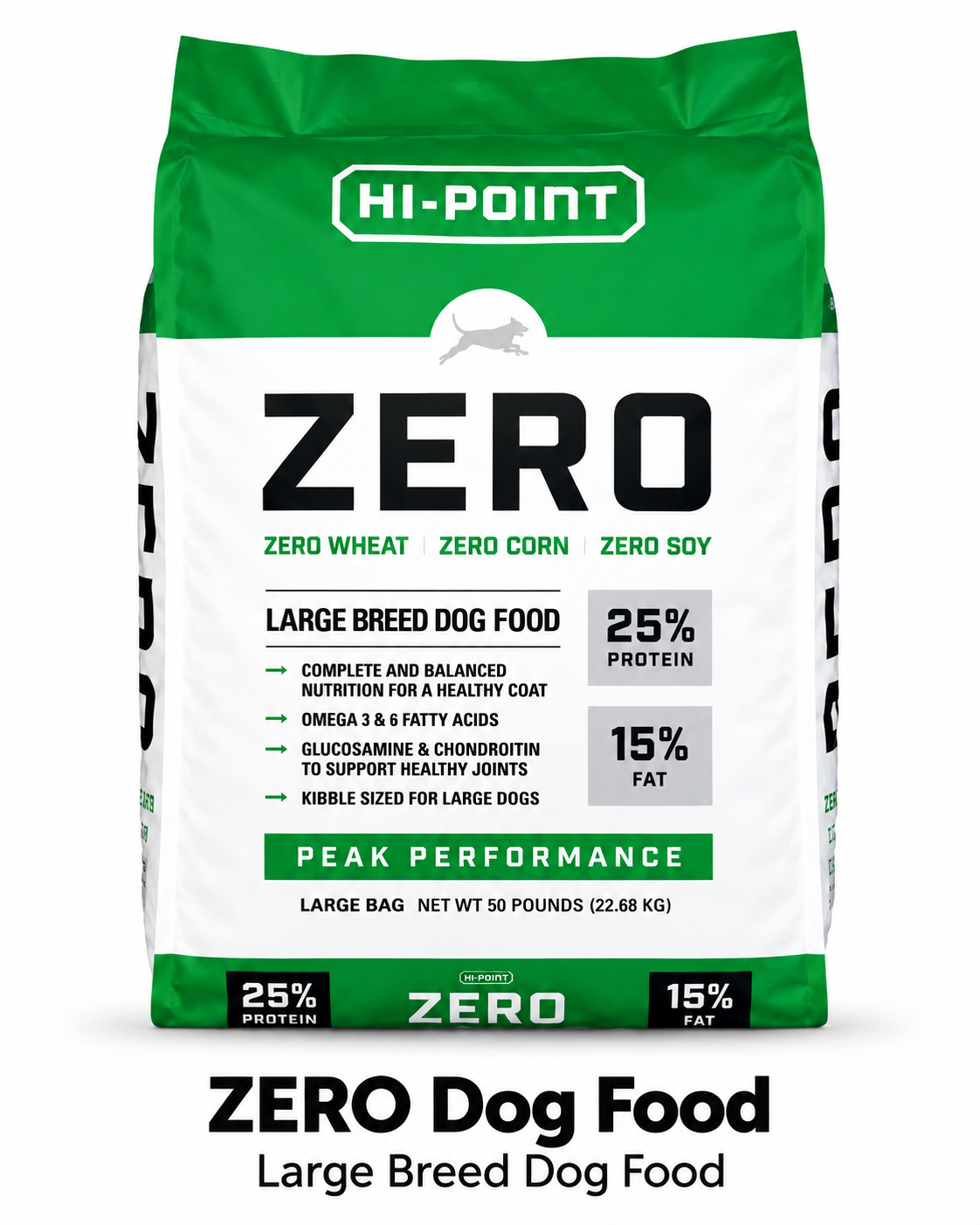 Hi-Point ZERO Large Breed 25/15 Dog Food- 50lbs