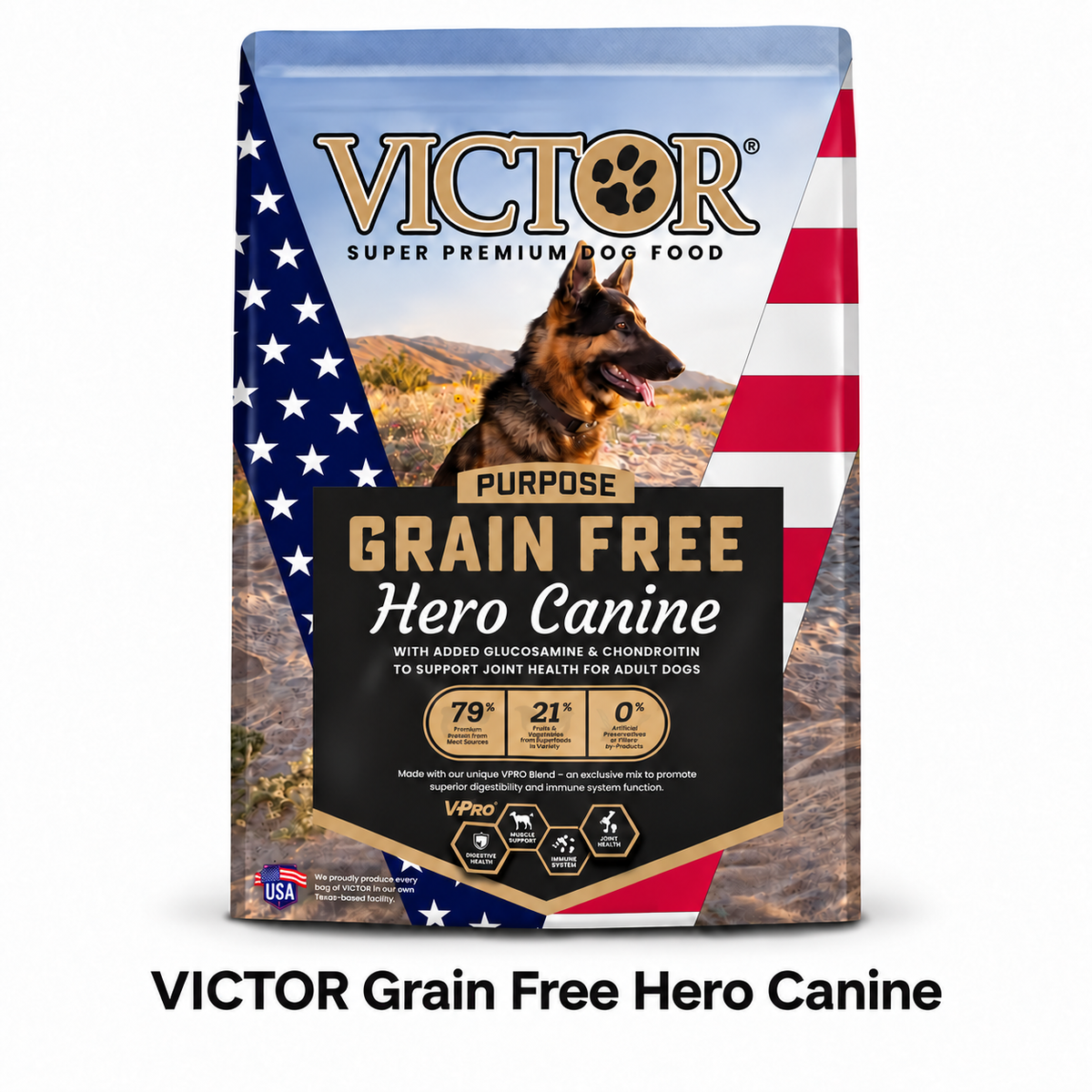 VICTOR Grain Free Hero Canine 33/16 Dog Food- 50lbs