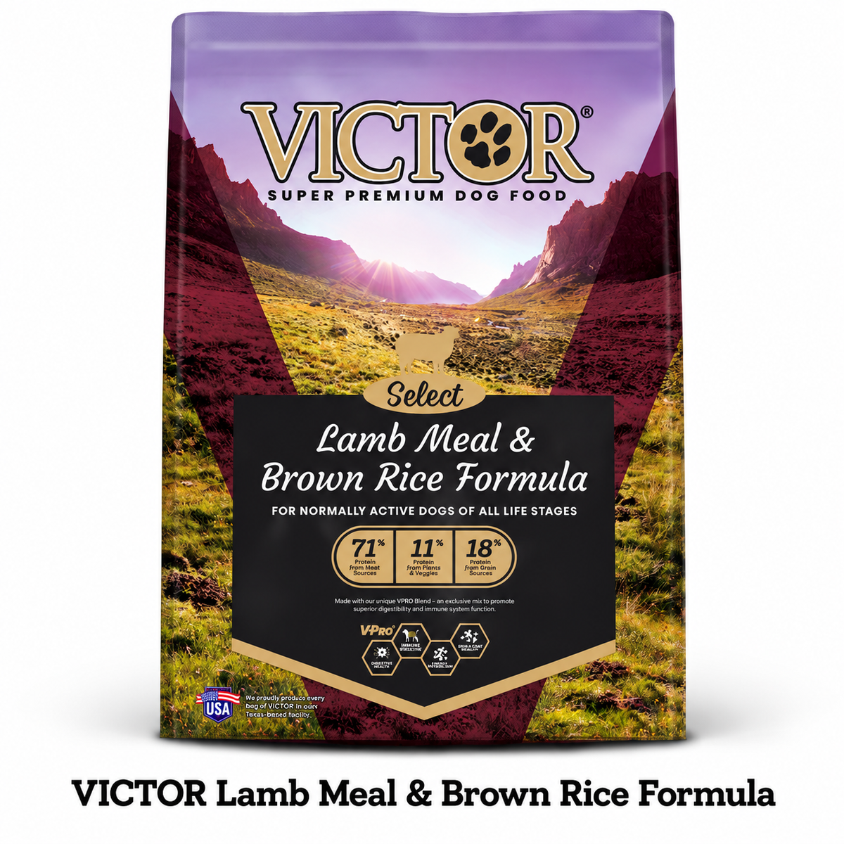 VICTOR Lamb Meal & Brown Rice Formula 24/12 Dog Food- 40lbs