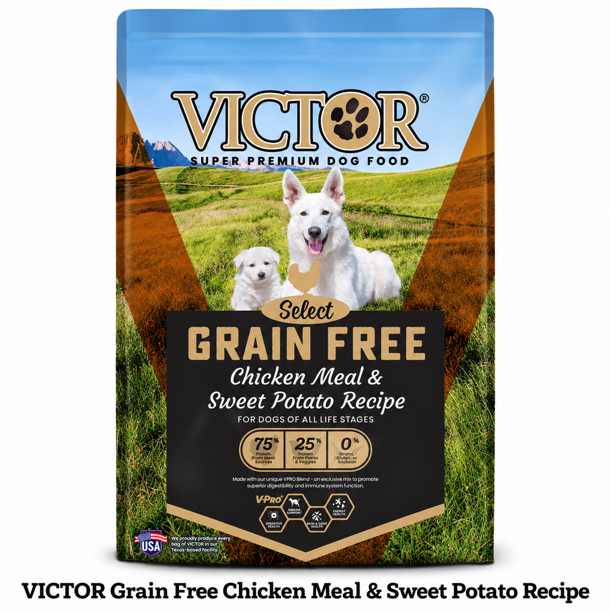 VICTOR Grain Free Chicken Meal & Sweet Potato Recipe 33/16 Dog Food- 30lbs