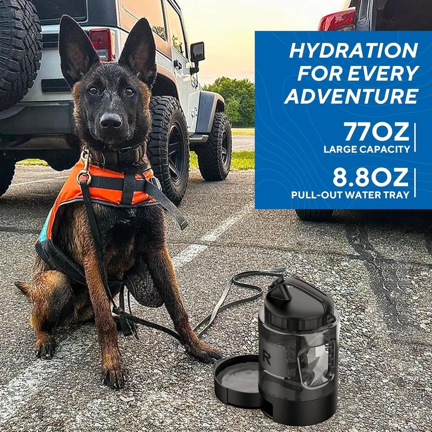 Portable Dog Travel Water Bottle Leak Proof Bowl for Hiking Large Dogs