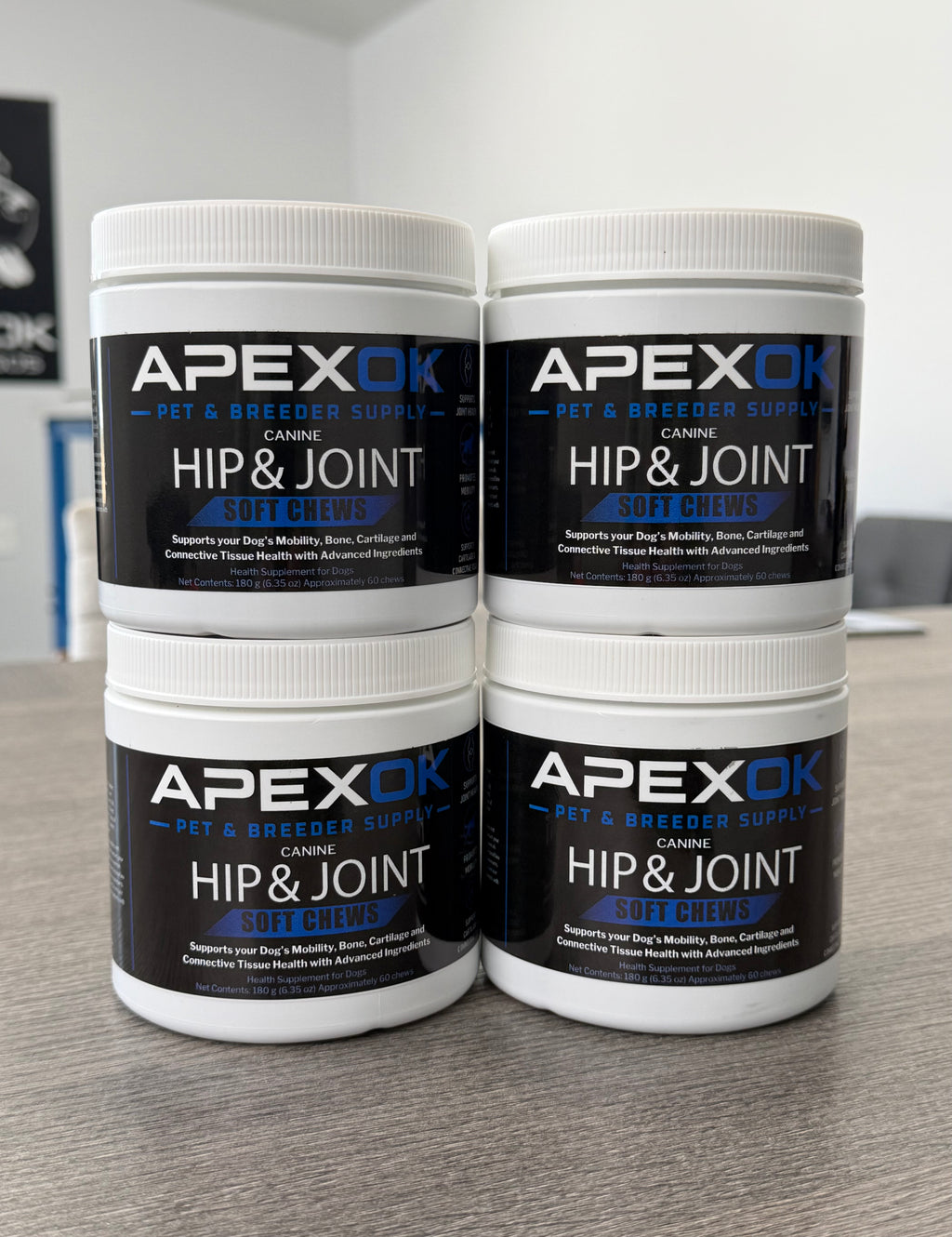APEXOK Hip & Joint Supplement- 240 Soft Chews (4 Pack)