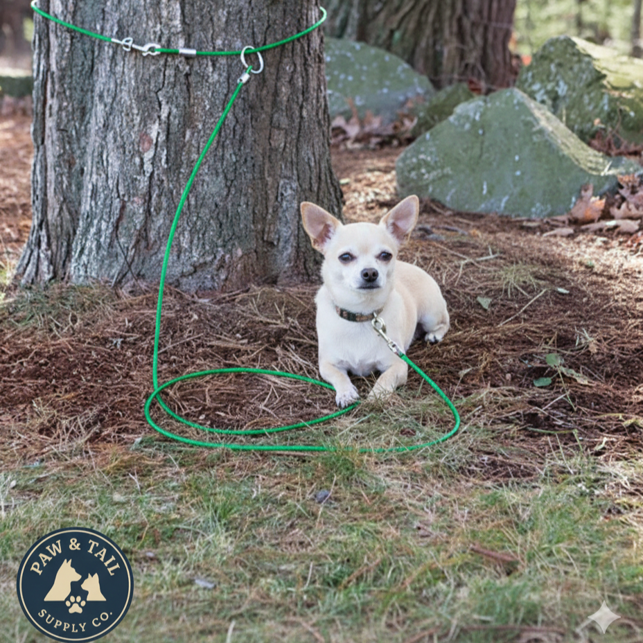 Boss Pet Snap Around Tree Tie Out Cable 20ft For Dogs Up to 10 lb