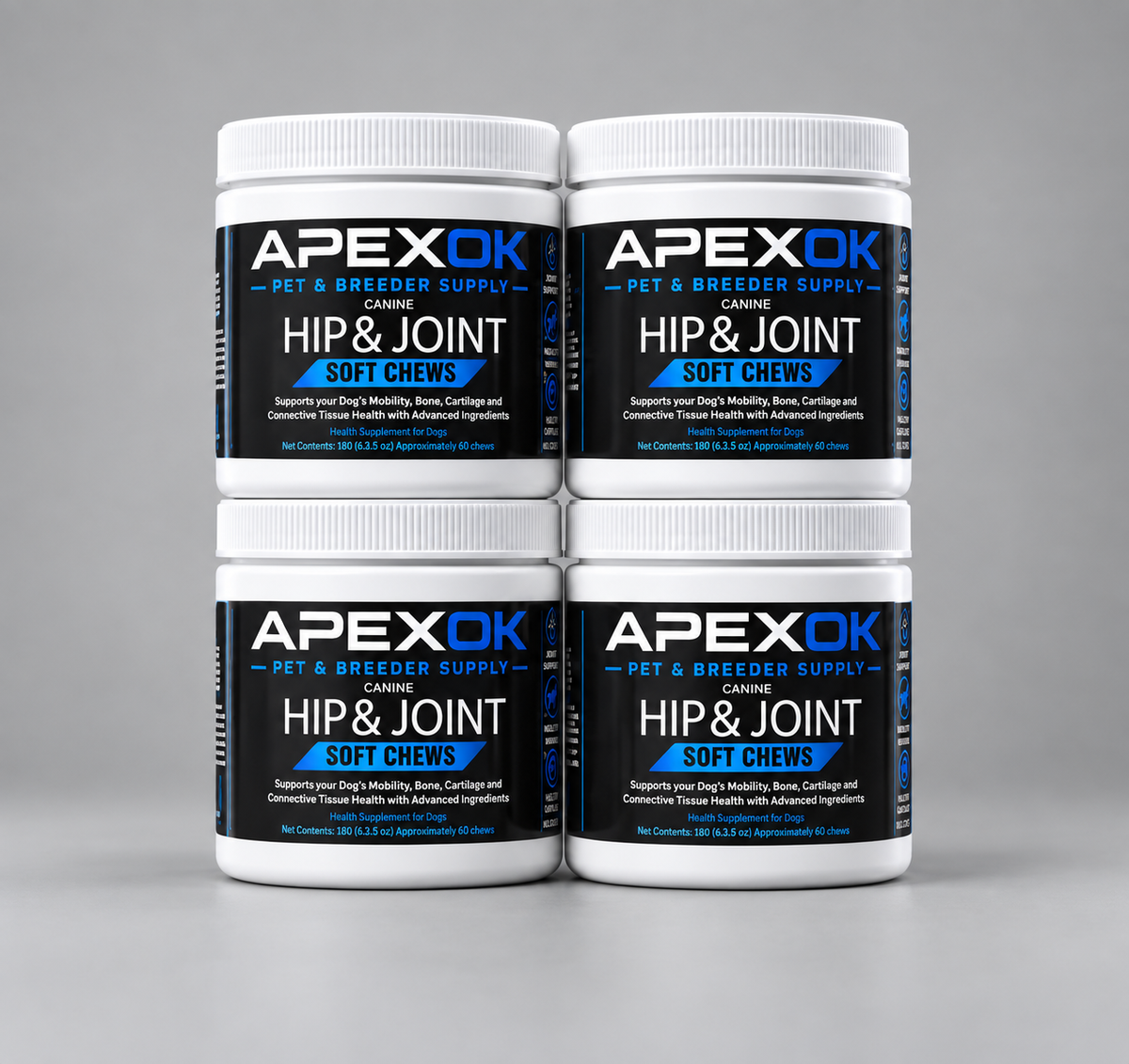 APEXOK Hip & Joint Supplement- 240 Soft Chews (4 Pack)