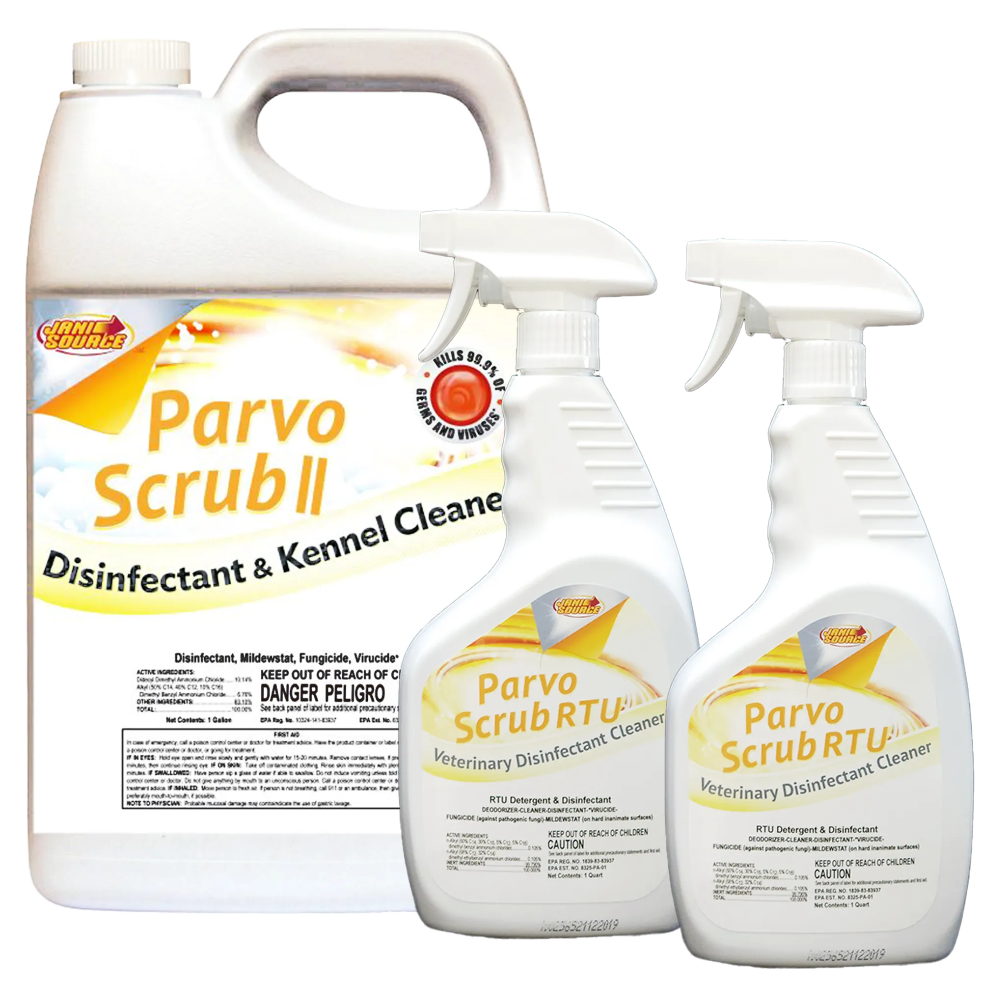 ParvoScrub RTU: Veterinary & Kennel Disinfectant, Cleaner, & Deodorizer, Kills Parvo, 1 Quart