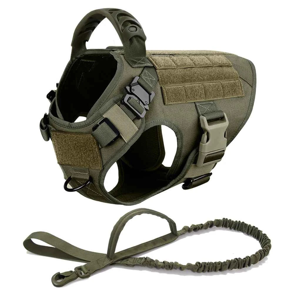 Heavy Duty No Pull Dog Harness and Leash Set – Tactical Training Vest for Medium to Large Dogs