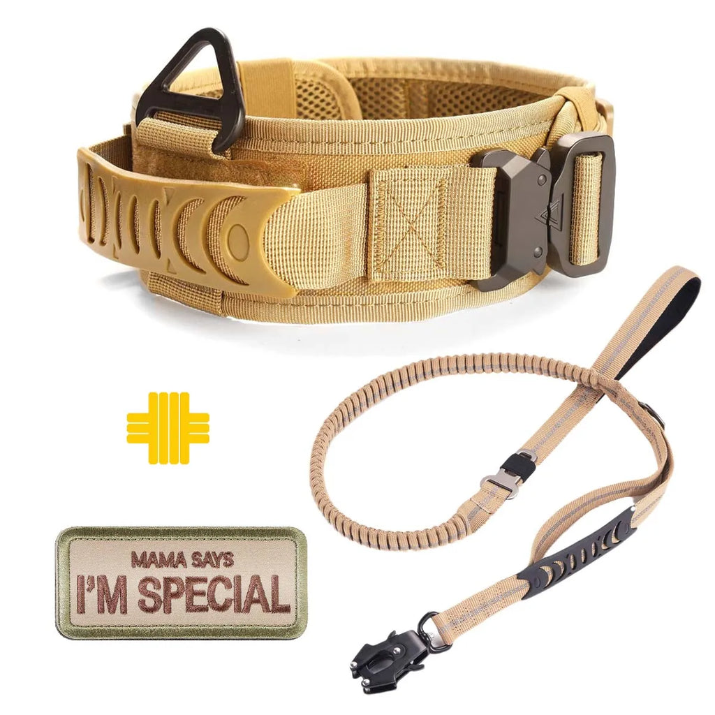 Classic Adjustable Dog Collar, Reflective Training Military Dog Collar, Nylon Heavy Duty Tactical Dog Collar, German Shepherd