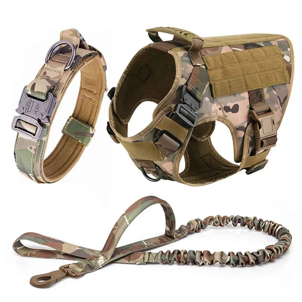 Heavy Duty No Pull Dog Harness and Leash Set – Tactical Training Vest for Medium to Large Dogs