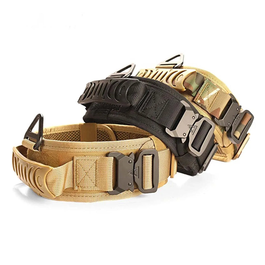 Military-Grade Tactical Dog Collar with Handle Heavy Duty Collar for Medium and Large Dogs Provides Ultimate Control