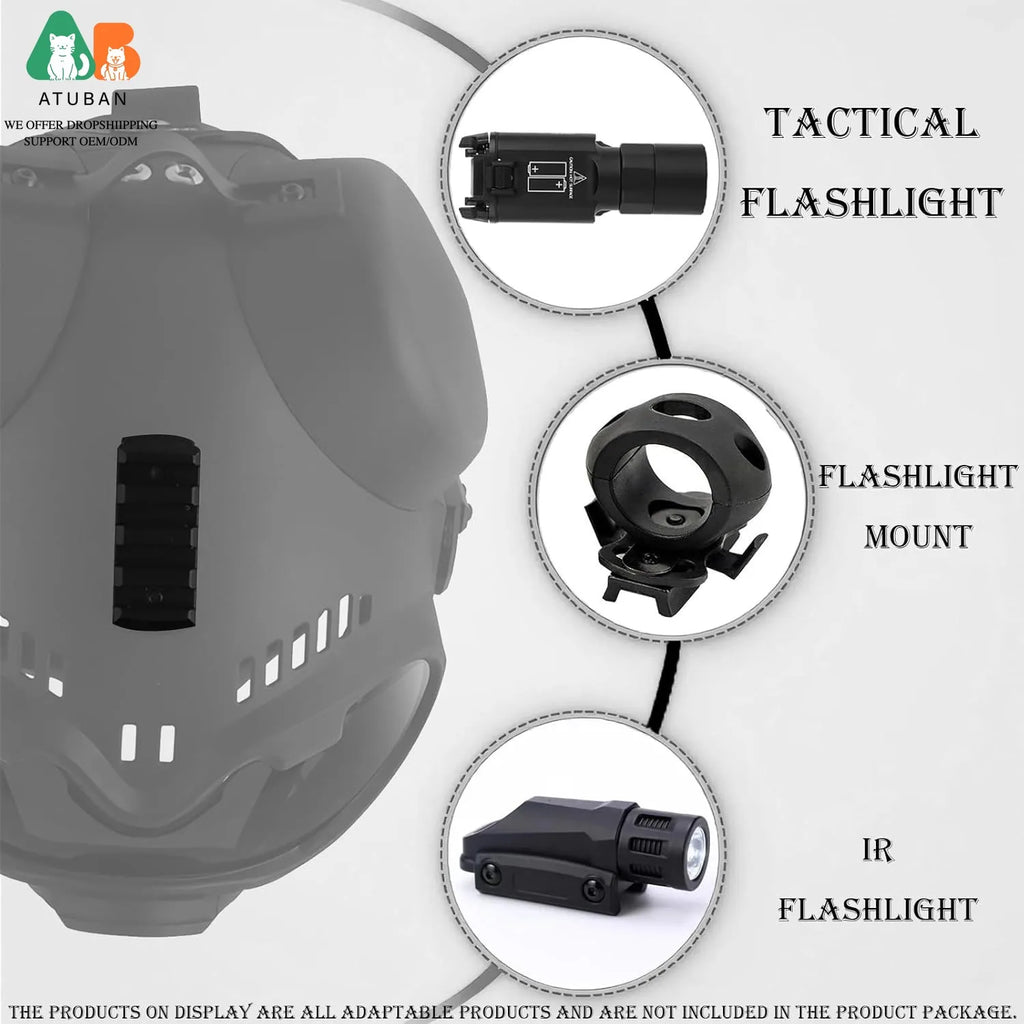 ATUBAN K9 Tactical Dog Helmet with Goggles, Windproof and Impact-Resistant Head Protection for Dogs,Adjustable Strap for Outdoor