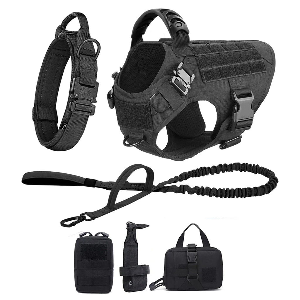 Large Dog Harness And Leash Set Pet German Shepherd Malinois Training Walking Vest Dog Harness And Collar For Medium Large Dogs