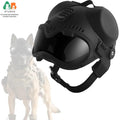 ATUBAN K9 Tactical Dog Helmet with Goggles, Windproof and Impact-Resistant Head Protection for Dogs,Adjustable Strap for Outdoor