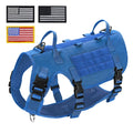 Nylon Tactical Dog Harness Military Dogs Vest Durable Pet Training Harnesses with Flags for Medium Large Dogs Golden Retriever