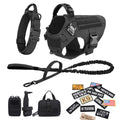 Military Large Dog Harness Collar Leash Bags Patches Set Pet Malinois Training Vests Tactical Dogs Harnesses Accessories