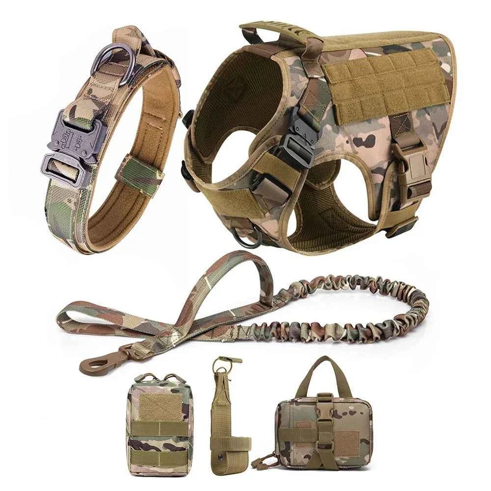 Heavy Duty No Pull Dog Harness and Leash Set – Tactical Training Vest for Medium to Large Dogs