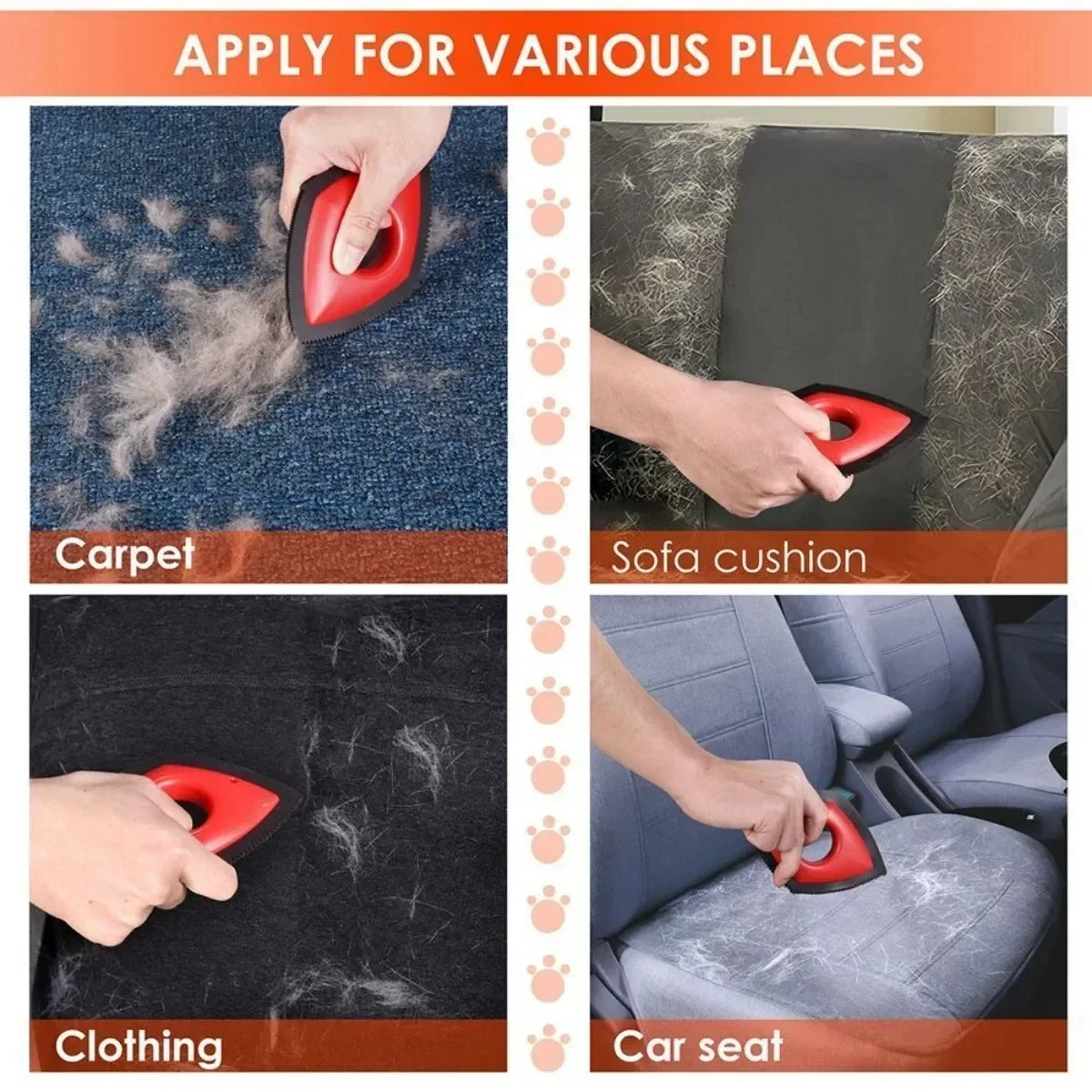 Pet Hair Remover Fur Removal Animal Hair Brush for Couch Car Carpet Cleaning Device Pets Dogs Hair Cleaning Hair Remover Tool