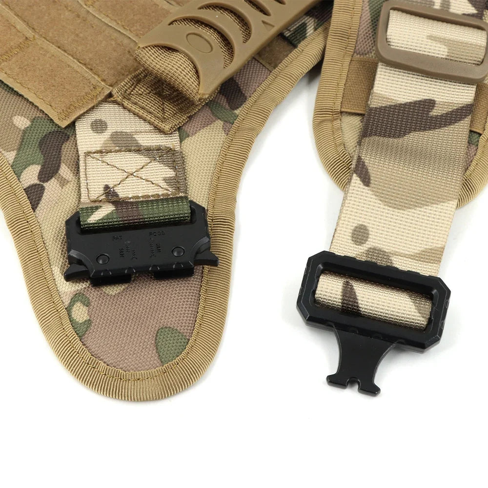 Dog Harness for Large Dogs Collar Leash Molle Pouch Military Harnesses French Bulldog Pet Tactical Training Vest Dog Accessories