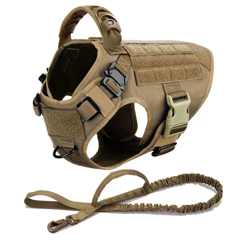 Heavy Duty No Pull Dog Harness and Leash Set – Tactical Training Vest for Medium to Large Dogs