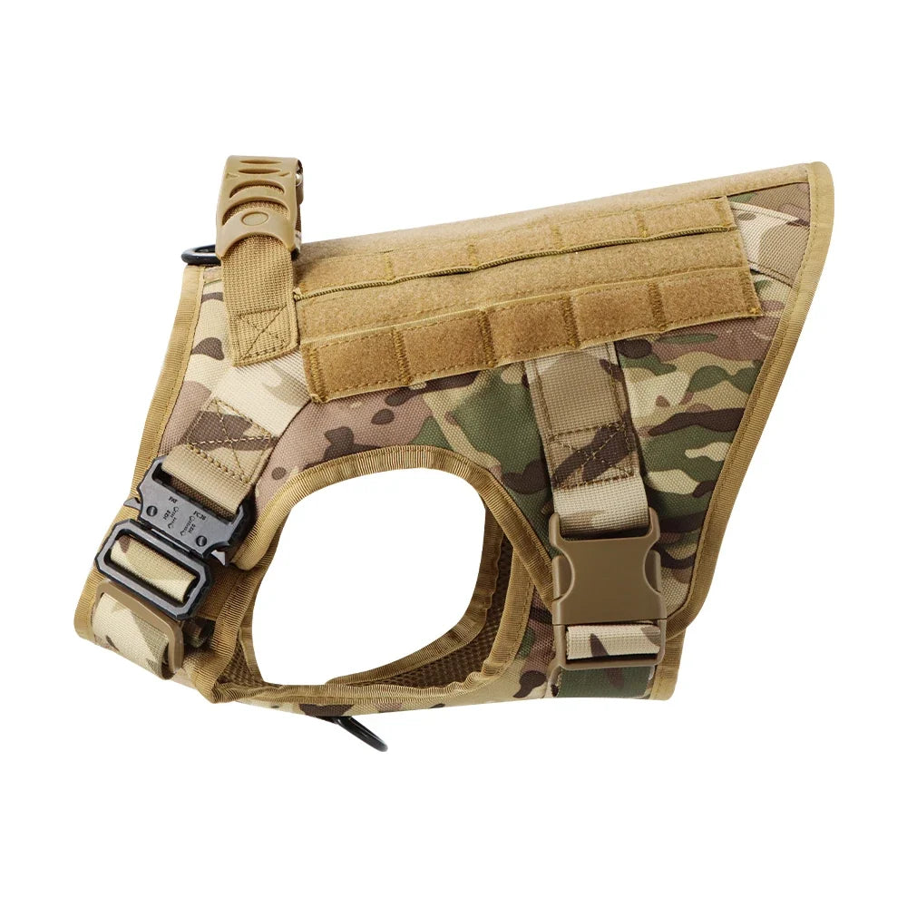 Dog Harness for Large Dogs Collar Leash Molle Pouch Military Harnesses French Bulldog Pet Tactical Training Vest Dog Accessories
