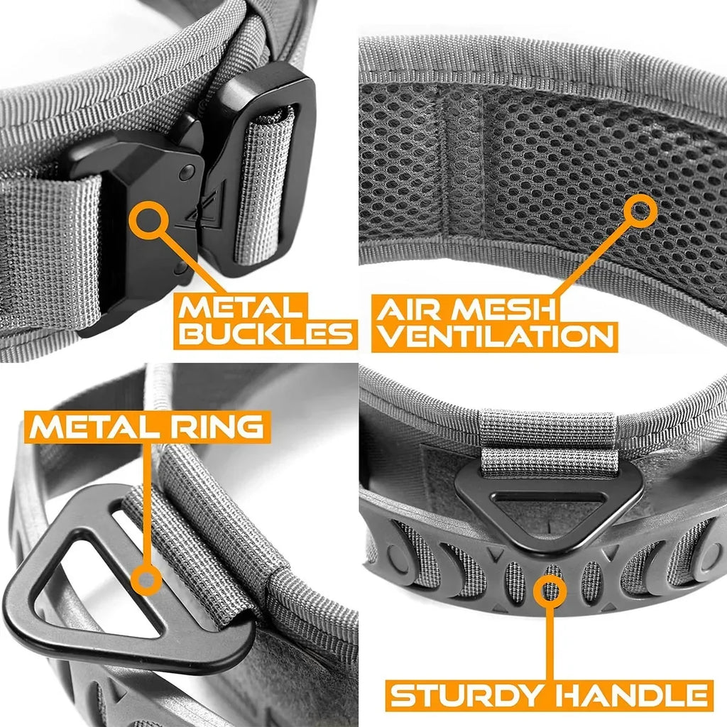 Classic Adjustable Dog Collar, Reflective Training Military Dog Collar, Nylon Heavy Duty Tactical Dog Collar, German Shepherd