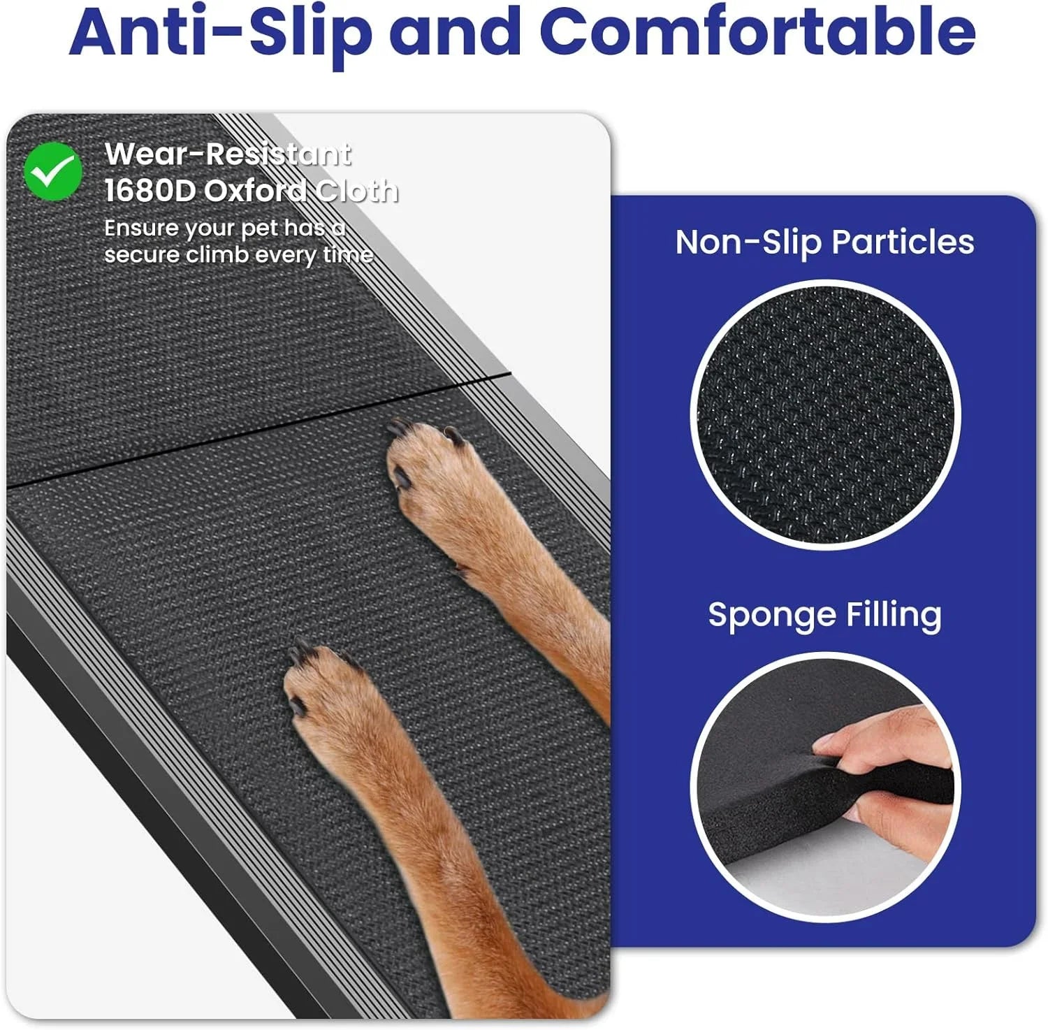 Pet Ramp for Large Dogs with Non-Slip Rug Surface Dog Ramp for Car,  Extra Long Folding Dog Ramps,