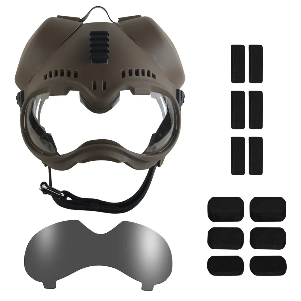 Tactical K9 Dog Helmet With Goggles, Military Protective Helmet For Large Dogs Hunting Motorcycle
