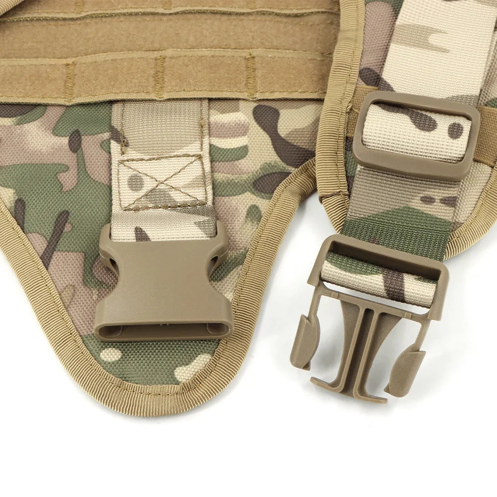Dog Harness for Large Dogs Collar Leash Molle Pouch Military Harnesses French Bulldog Pet Tactical Training Vest Dog Accessories