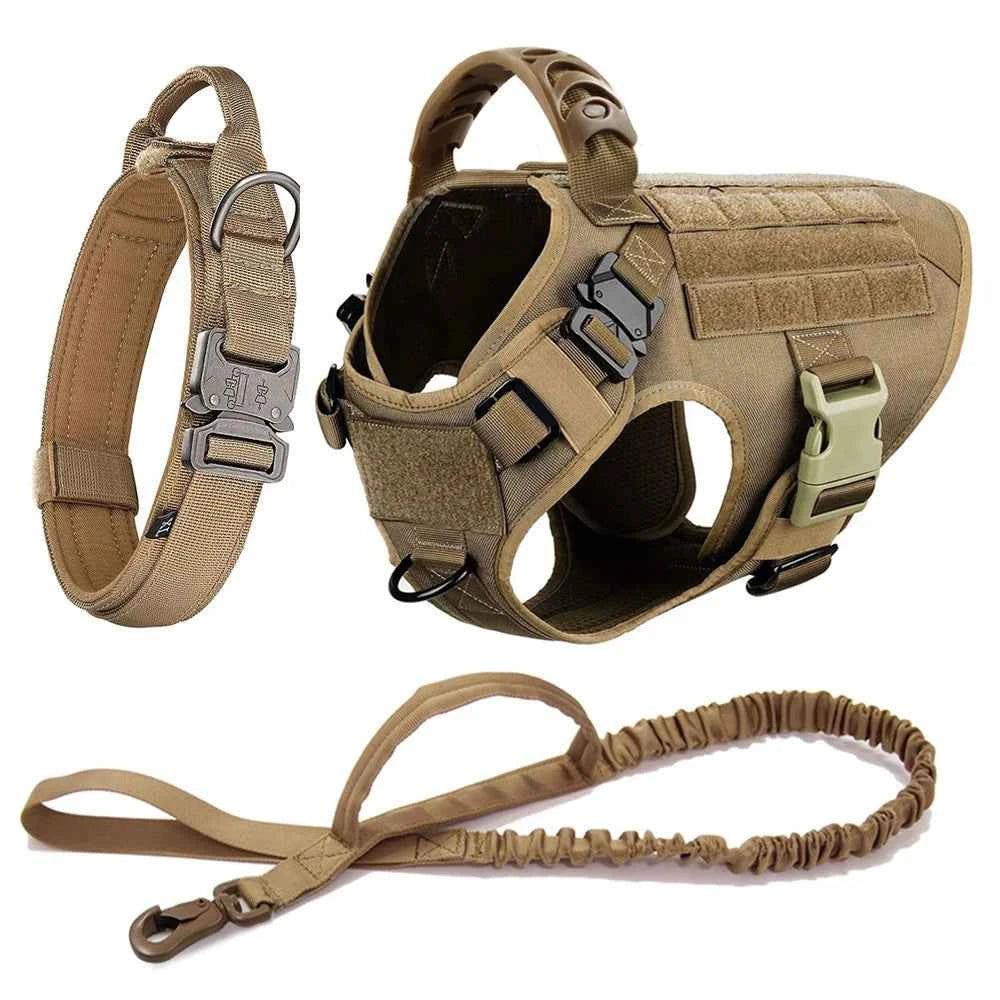 Heavy Duty No Pull Dog Harness and Leash Set – Tactical Training Vest for Medium to Large Dogs