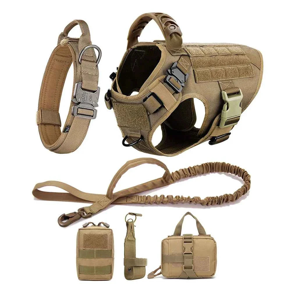 Heavy Duty No Pull Dog Harness and Leash Set – Tactical Training Vest for Medium to Large Dogs