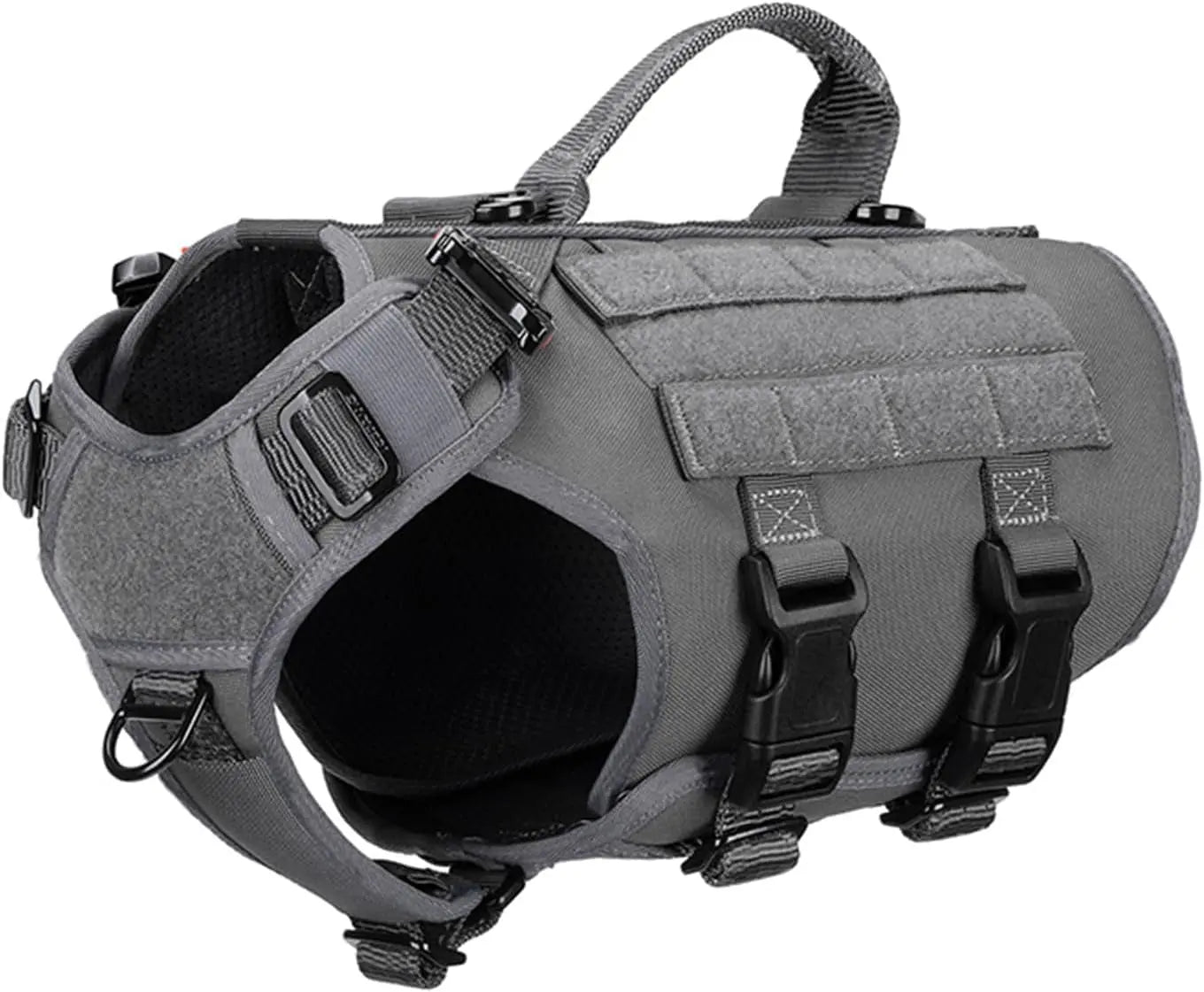 Tactical Dog Harness 6 Buckle No Pull MOLLE Vest Adjustable 3/4 Coverage