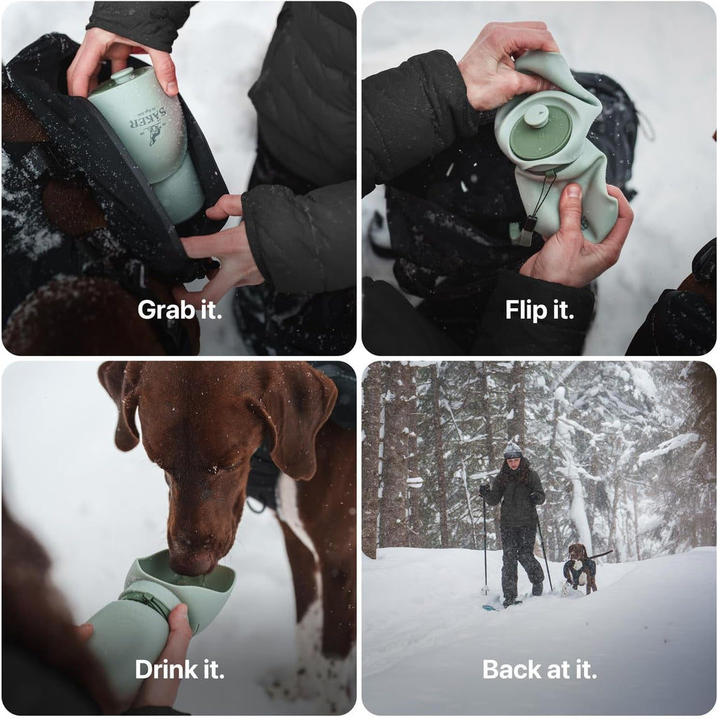 Portable Dog Water Bottle 750ML Collapsible Travel Bowl Leakproof
