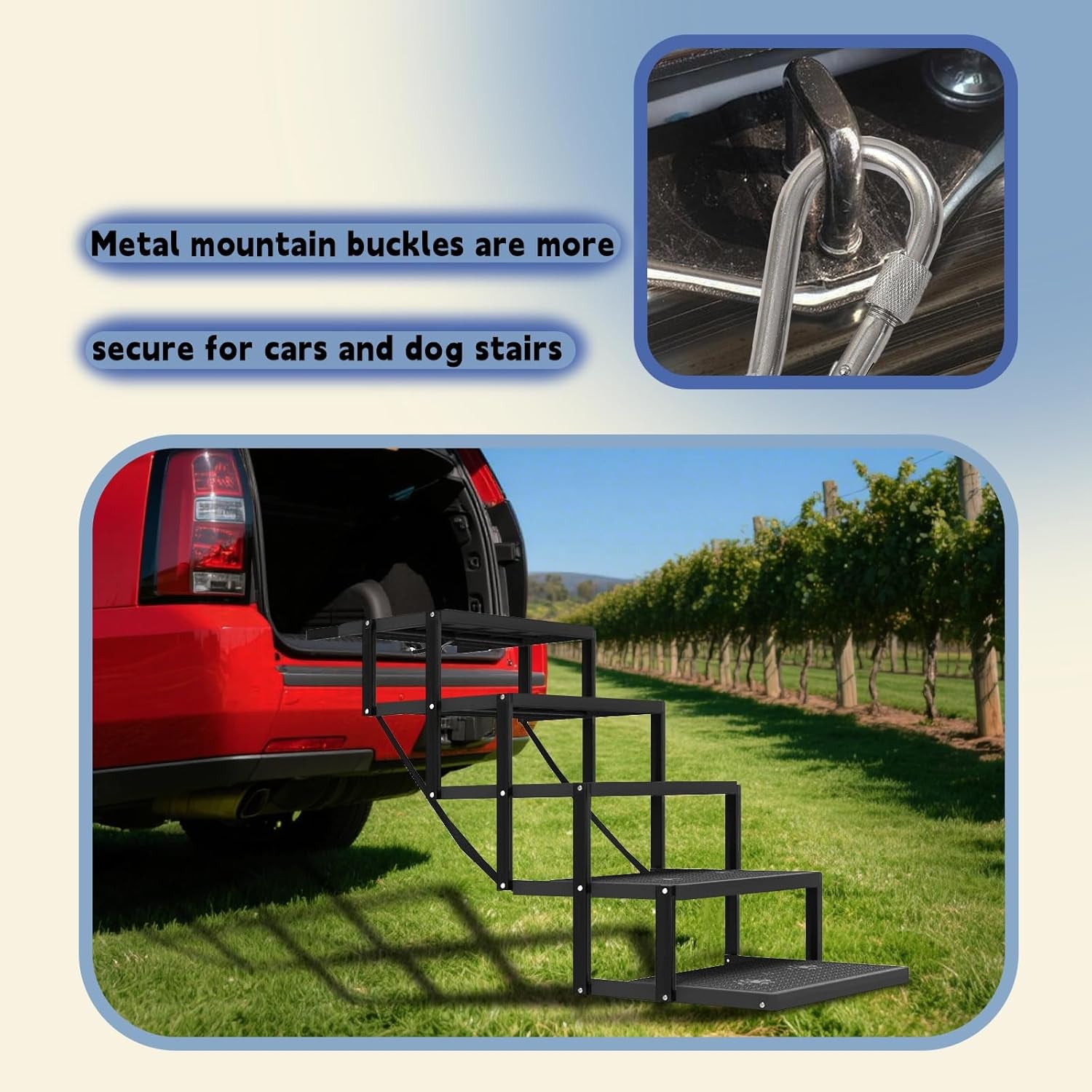 Dog Stairs for Car Foldable Pet Steps Heavy Duty Large Dogs 5 Step