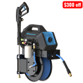 BluShield HumpBack 3000PSI All-in-One Pressure Washer System, Auto-Retractable Hose Reel, Industrial Pump, Accessories