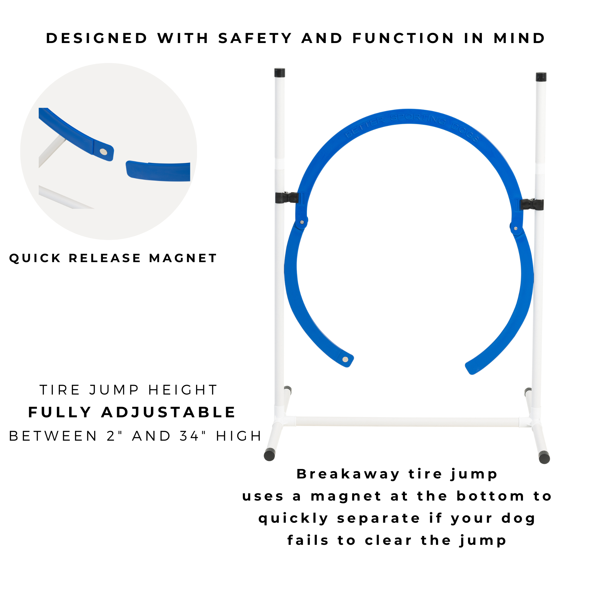 Better Sporting Dogs Adjustable Dog Agility Bar Jumps & Tire Jumps